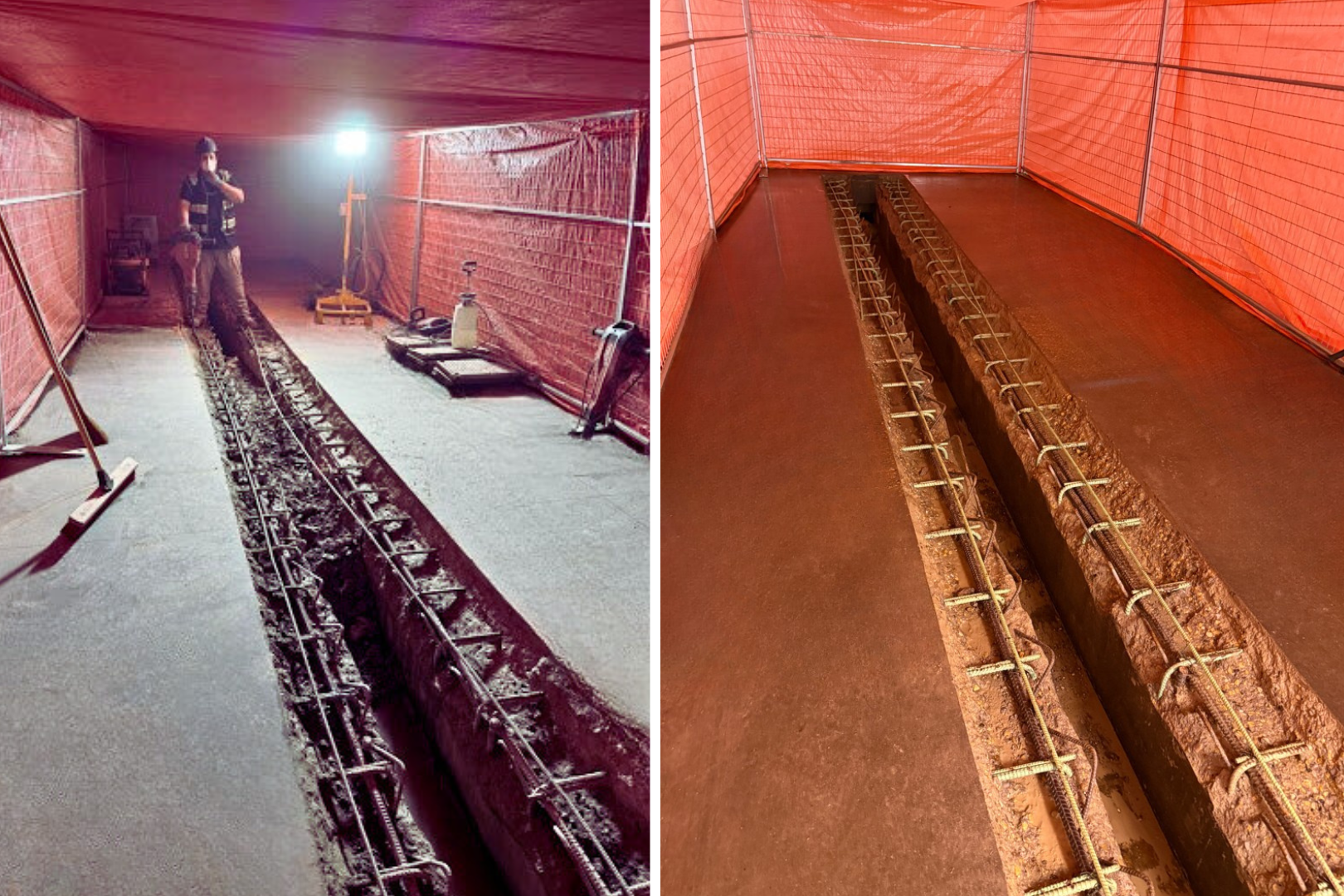 Continuous Jackhammering of Trenches in Hoarding
